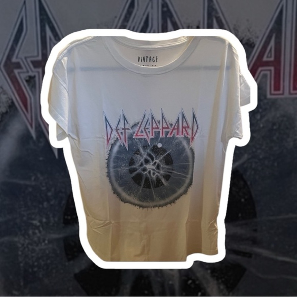 Def Leppard Graphic Tee in White by Vintage